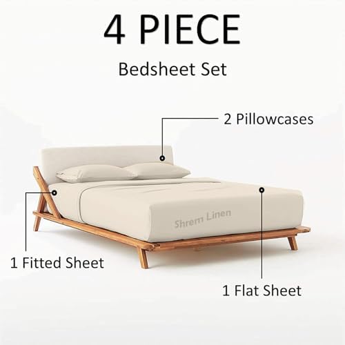 Shreem Linen RV Bunk XL Sheets 42x80, 100% Egyptian Cotton 4-Piece