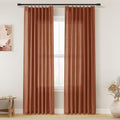 Aersas Terracotta Pinch Pleat Linen Curtains 84 Inch Length 2 Panels