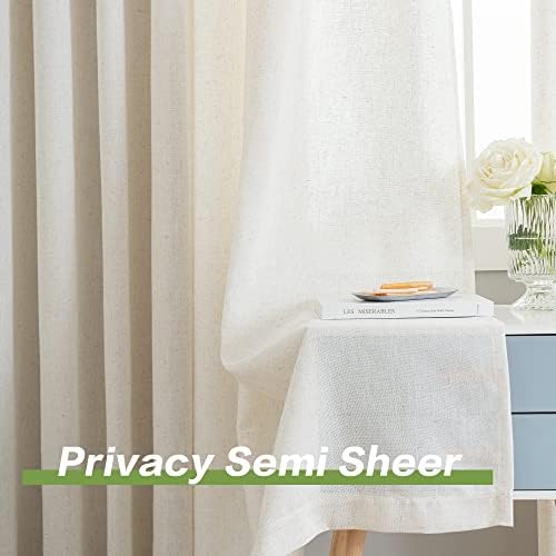 Faux Linen Pinch Pleat Curtains 108 inches Long Double Pinch Pleated