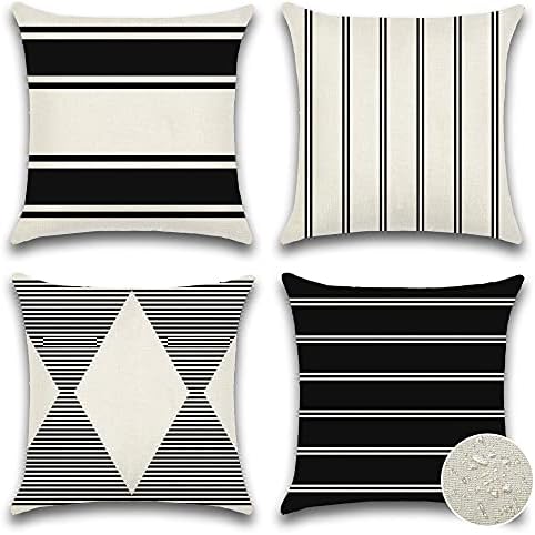OTOSTAR Pack of 4 Outdoor Throw Pillow Covers 18x18 Inch Waterproof