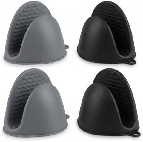 Silicone Kitchen Oven Mitts Set, Mini Finger Protector Cooking Pinch