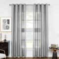 Melodieux Gray Semi Sheer Curtains 96 Inches Long for Living Room