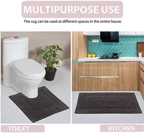 Home Weavers Classy Bathmat 100% Cotton Bathroom Rug Set, Washable