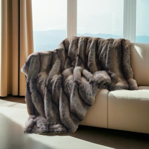 INCHGRASS Faux Mink Fur Blanket Luxury Fur Throw Blanket Sofa Fluffy