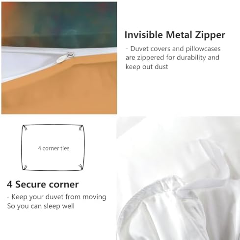 Duvet Cover King Size, Reversible Full Duvet Cover Set with