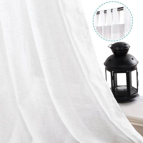 H.VERSAILTEX Linen Blended Curtains - Tab Top Window Treatments Panels