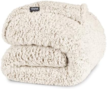 Bare Home Faux Shearling Blanket (King, Tipped Oyster)