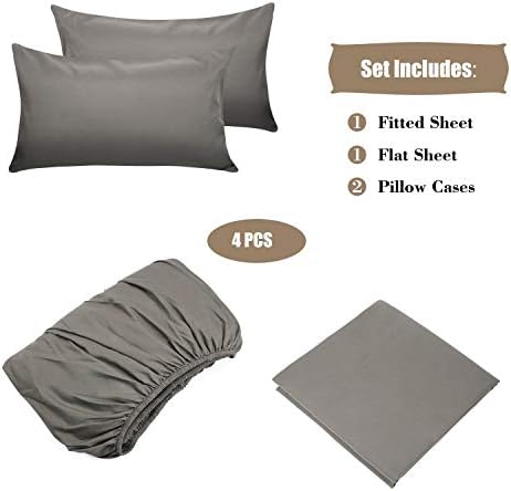 100% Egyptian Cotton King Bed Sheet Set 4 Piece, 800 Thread Count