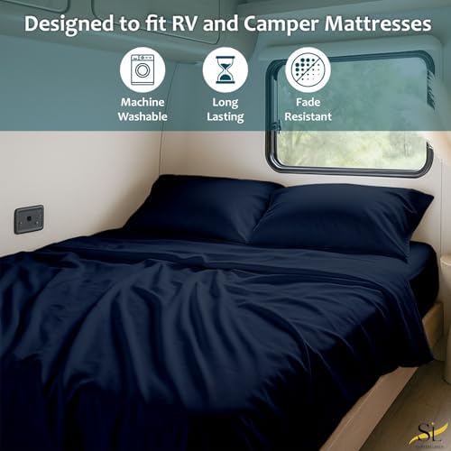 Shreem Linen RV Bunk Sheets 30x80, 100% Egyptian Cotton 4-Piece Camper