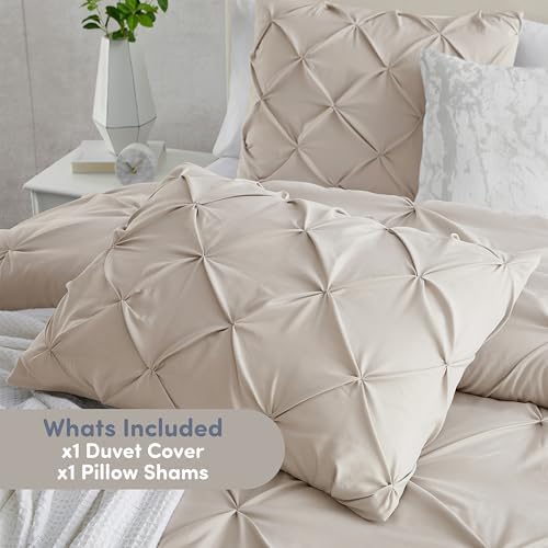 Nestl Twin Duvet Cover Set Linen - Soft Double Brushed Duvet Set with