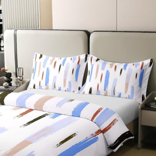 Manfei Geometric Stripe Kids Bedding Set King Size 100% Cotton,Simple
