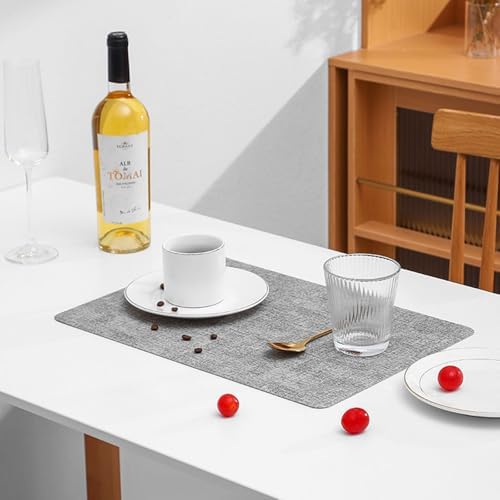 Dining Table Placemats Rectangle Set of 6 Washable