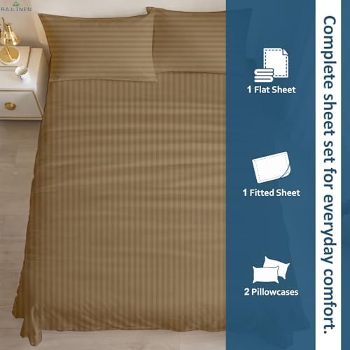 Rajlinen 100% Cotton Twin XL Sheets Set, Cooling & Breathable Bed