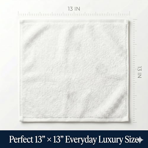 EcoLaire Luxury Wash Cloth Towels Pack of 60-13" X 13", 600 GSM High