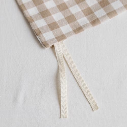 SUSYBAO Tan Gingham Duvet Cover Queen 100% Washed Cotton Beige Plaid