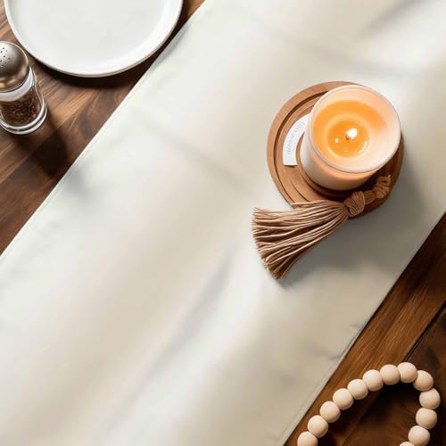Cream Ombre 72 Inch Table Runner, Modern Gradient Abstract Aesthetics