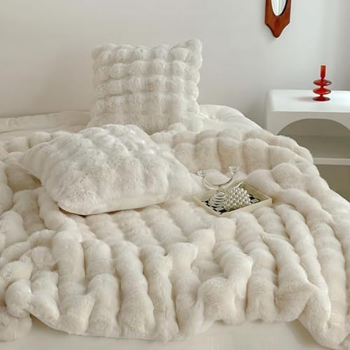 Faux Fur Throw Blanket Winter Warm Thick Fleece Blanket Soft Fuzzy