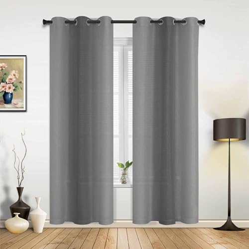 Gray Ombre Blackout Window Curtains 96 Inch Length 2 Panels Set