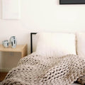 Nuzzie Original Knit Weighted Blanket | Taupe, Queen (22lbs, 60"x80")