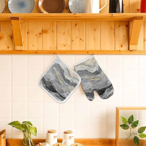 Quilted Cotton Terry Cloth Oven Mitt, Pot Holder Ocean Waves Beach