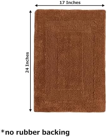 COTTON CRAFT 2 Pack Reversible Bath Mat - Soft Plush Bath Rug -17x24