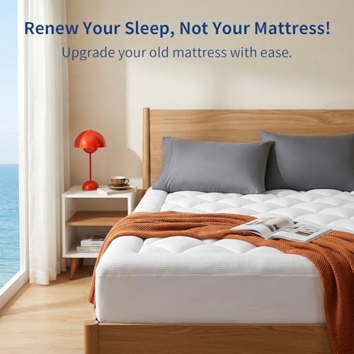 Cooling Queen Mattress Topper Thick Mattress Pad for Back Pain Relief