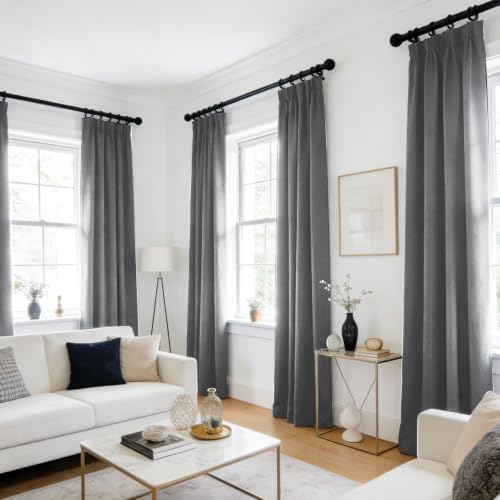 Pinch Pleated Blackout Window Curtains 84 Inches Long 2 Panels, Made