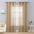 MIULEE 2 Panels Solid Color Taupe Brown Sheer Curtains Elegant Grommet