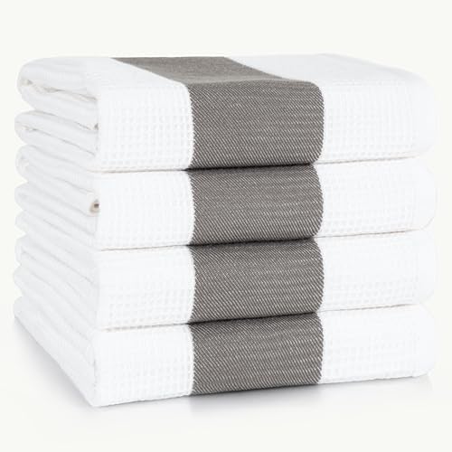 American Soft Linen Dish Towels, 100% Cotton Dish Cloths for Kitchen