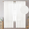BGment Pure White Curtains 63 Inch Length 2 Panels Set for Bedroom