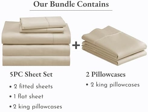California Design Den 7 Piece Split King Size Sheet Set with 4