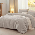 Bedsure California King Comforter Set Prewashed Bedding 3Pcs Linen