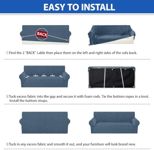 ZNSAYOTX Stretch Couch Cover, 1 Piece Sofa Covers for 3 Cushion Couch