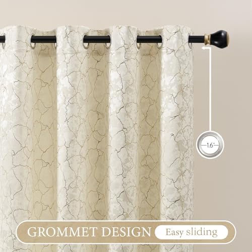 Ivory Curtains 84 Inches long 2 Panels Cream Geometric Curtains Room