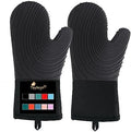 Silicone Oven Mitts-13.6 in Extended Oven Mitts Heat Resistant 500F