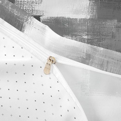 jejeloiu Grey Abstract Duvet Cover Queen Size Modern Art Bedding Set