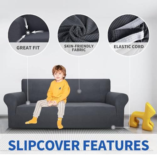 MAXIJIN Super Stretch Couch Cover for 3 Cushion Couch, 1-Piece