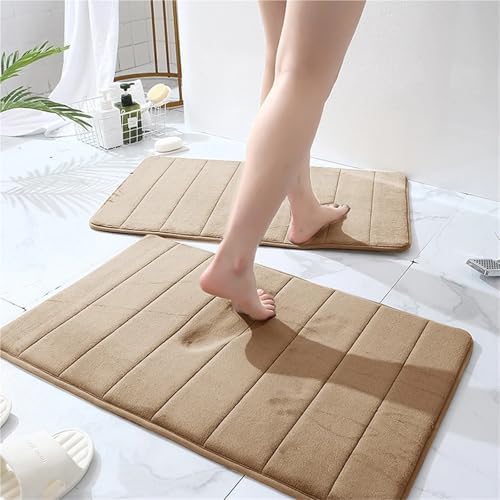 3 Pcs Bath Mats Non Slip Memory Foam Bathroom Soft Rugs Water