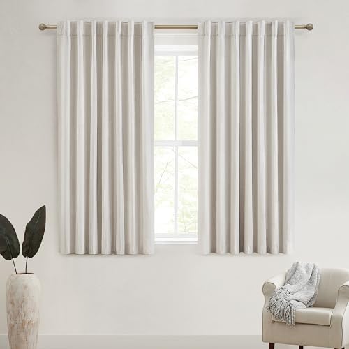 Room Darkening Curtains 63 Inches Long,Small Bay Window Blackout
