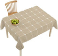 Waterproof Tablecloth - Taupe Gingham Oil Proof Spill Proof Table