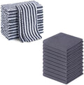 Homaxy 12 Pack Kitchen Dish Cloths, 10 x 10 inches, Dark Grey and 100%