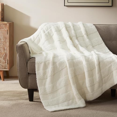 SLEEP ZONE Throw Blanket for Couch Fluffy Knit Warm Blankets for Sofa