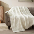 SLEEP ZONE Throw Blanket for Couch Fluffy Knit Warm Blankets for Sofa
