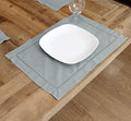 CleverDelights Gray 14" x 20" Hemstitched Placemats - 12 Pack