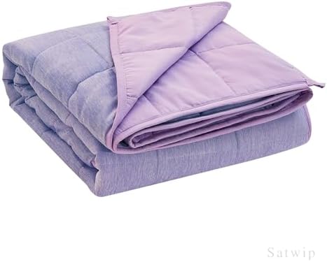 Satwip Purple Weighted Blanket 10 lb, Cooling Weighted Blanket for Hot