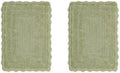 100% Cotton Tufted Sage Bathroom Rugs Sets 2 Piece - 17" x 24"|17" x