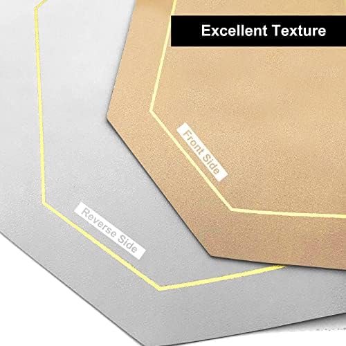 Placemats Set of 6, Beige and Grey Leather Placemats for Dining Table