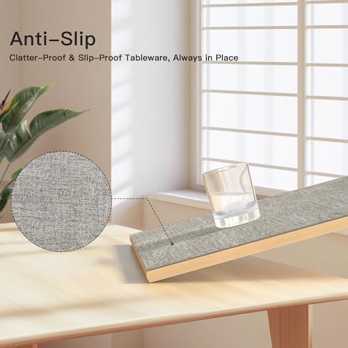 DOLOPL Placemats Set of 8, Reversible Faux Leather Place Mats, Grey