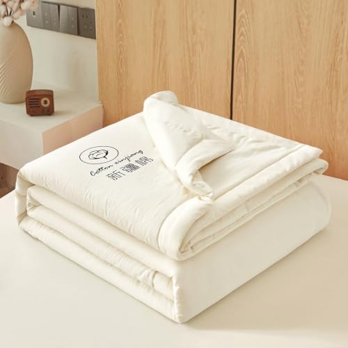 Summer Quilt Cooling Blanket with Premium Cotton Fill - Ideal for Hot