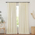 NICETOWN Butter Linen Curtains 84 inch Long for Living Room